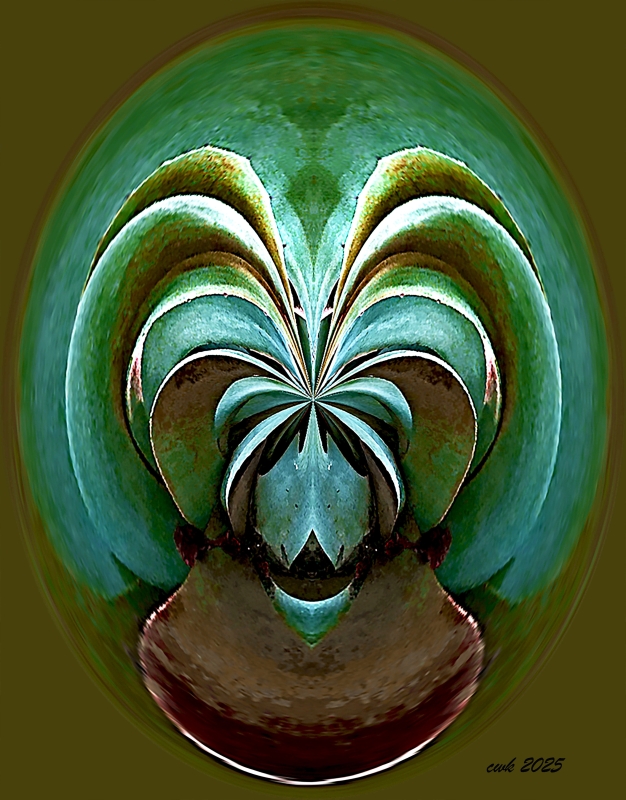 A Green Mask by artist Charlie Kreitler